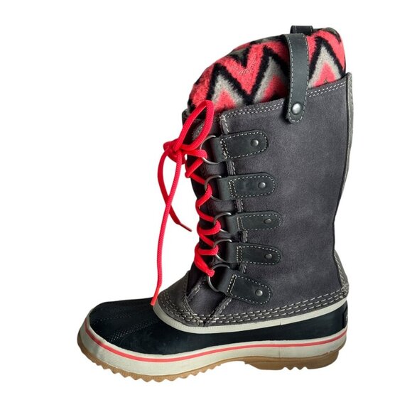 Sorel Joan of Arctic Knit gray Winter Waterproof Snow Boot NL2142-051 Women Sz 6 - Picture 11 of 14